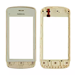 Сенсор (тачскрин) Nokia C5-03, C5-06 with frame White