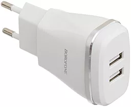 Сетевое зарядное устройство Borofone BA2A Joyplug 2.4a 2xUSB-A ports charger white - фото Сетевое зарядное устройство Borofone BA2A Joyplug 2.4a 2xUSB-A ports charger white