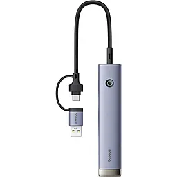USB Type-C + USB-A хаб Baseus 4-in-1 USB 3.0 gray (B0005280B811-15)