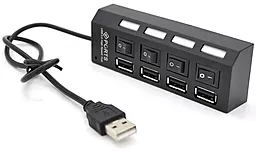 USB-A хаб Voltronic 4-in-1 black (YT-HWS4HS-B/03943)