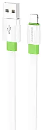 Кабель Borofone BX89 Union USB-A - Lightning 12w 2.4a 1м cable White/Green - фото Кабель Borofone BX89 Union USB-A - Lightning 12w 2.4a 1м cable White/Green