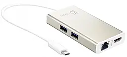 Мультипортовый USB Type-C хаб J5create 5-in-1 USB 3.0 silver (JCA374-N) - фото Мультипортовый USB Type-C хаб J5create 5-in-1 USB 3.0 silver (JCA374-N)