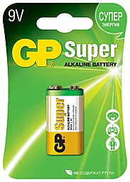 Батарейка GP 6LF22 / 6LR61 (крона) Super Alcaline (1604A-U1) 1шт - фото Батарейка GP 6LF22 / 6LR61 (крона) Super Alcaline (1604A-U1) 1шт