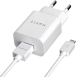 Мережевий зарядний пристрій Havit HV-ST112 2.0А USB-A + Lightning cable White