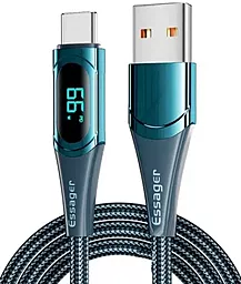 USB Кабель Essager LED Digital Display 66w 6a 2m USB Type-C Cable blue (ES-XCT-YDA03)