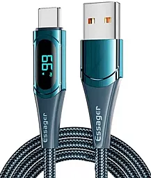 Кабель Essager LED Digital Display USB-A - Type-C 66w 6a 2м Huawei SCP cable Blue (ES-XCT-YDA03) - фото Кабель Essager LED Digital Display USB-A - Type-C 66w 6a 2м Huawei SCP cable Blue (ES-XCT-YDA03)