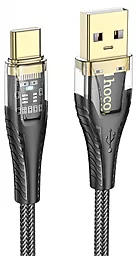 Кабель USB Hoco U121 Gold standard Transparent Discovery Edition charging 18w 3a 1.2m USB Type-C cable black