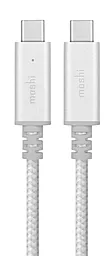 Кабель Moshi Integra USB Type-C - Type-C 100w 5a 2м PD cable Silver (99MO084245) - фото Кабель Moshi Integra USB Type-C - Type-C 100w 5a 2м PD cable Silver (99MO084245)