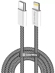Кабель ColorWay USB Type-C - Lightning 27w 3a 2м PD сable Black (CW-CBPDCL068-BK) - фото Кабель ColorWay USB Type-C - Lightning 27w 3a 2м PD сable Black (CW-CBPDCL068-BK)