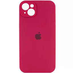 Чехол Silicone Case Full Camera для Apple iPhone 15 Plus rose red