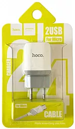 Сетевое зарядное устройство Hoco C33A Little Superior 2USB/2,4A MicroUSB Set White - миниатюра 4