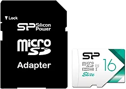 Карта памяти Silicon Power microSDHC 16GB Elite Class 10 UHS-1 U1 + SD-адаптер (SP016GBSTHBU1V21SP)