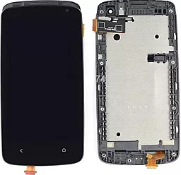Дисплей HTC Desire 500 с тачскрином и рамкой, Black