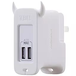 Мережевий зарядний пристрій Momax U.Bull 2.4a 2xUSB-A charger white (UM2SEUW)