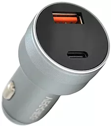 Автомобільний зарядний пристрій VEGGIEG 15.5w PD USB-C/USB-A ports car charger silver (QC-C200)