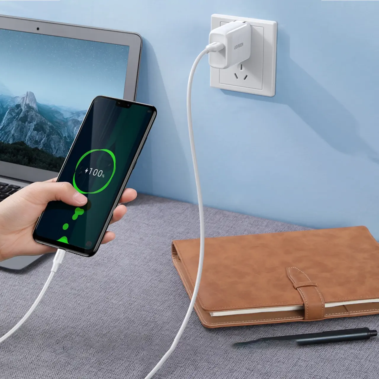Кабель UGreen US289 Nickel Plating USB-A - micro USB 10w 0.5м cable White (60140) - фото 5