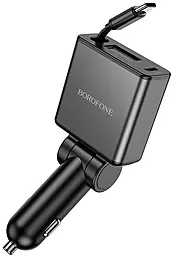 Автомобільний зарядний пристрій Borofone BZ33 60w PD USB-C port car charger + USB-C cable black - фото Автомобільний зарядний пристрій Borofone BZ33 60w PD USB-C port car charger + USB-C cable black