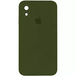 Чехол Silicone Case Full Camera Square для Apple iPhone XR  Dark Olive