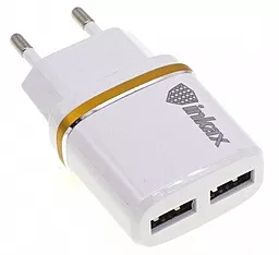 Мережевий зарядний пристрій Inkax 2 USB 2.1A White (CD-11) - мініатюра 2