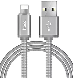Кабель Hoco U5 Full-Metal USB-A - Lightning 12w 2.4a 1.2м cable Silver - миниатюра 4