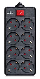 Мережевий фільтр (подовжувач) REAL-EL RS-8 PROTECT 1.8м. (EL122300021) чорний - фото Мережевий фільтр (подовжувач) REAL-EL RS-8 PROTECT 1.8м. (EL122300021) чорний