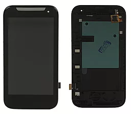 Дисплей HTC Desire 310 (D310n) (128x63.5) з тачскріном і рамкою, Silver