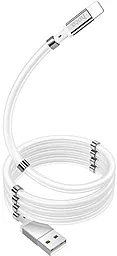 Кабель USB Hoco U91 Magnetic Charging Lightning Cable 2.4A White - миниатюра 4