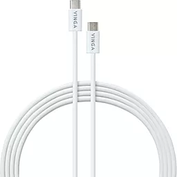 Кабель Vinga USB Type-C - Type-C 100w 5a 1м PD cable White (VCDCCCM251) - фото Кабель Vinga USB Type-C - Type-C 100w 5a 1м PD cable White (VCDCCCM251)