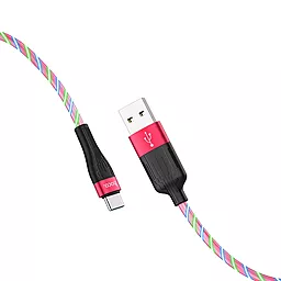 Кабель USB Hoco U85 Charming Night USB Type-C Red - миниатюра 2