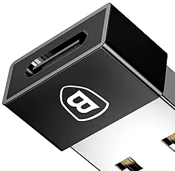 Адаптер-перехідник Baseus Exquisite USB Male to Type-C Female Adapter Converter Black (CATJQ-A01) - мініатюра 6