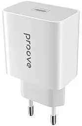 Мережевий зарядний пристрій з швидкою зарядкою Proove 20w PD USB-C fast charger white (WCMN20010002)
