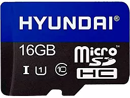 Карта памяти Hyundai microSDHC 16GB Class 10 UHS-I U1 + SD-адаптер (SDC16GU1) - миниатюра 2