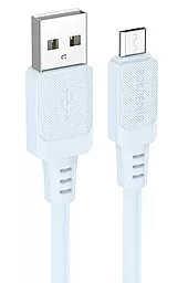 Кабель Borofone BX115 Lotto USB-A - micro USB 12w 2.4a 1м cable Blue - фото Кабель Borofone BX115 Lotto USB-A - micro USB 12w 2.4a 1м cable Blue