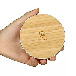 Беспроводное (индукционное) зарядное устройство Baseus Flare Sries Wireless Charging Pad (Round) Wood - миниатюра 5