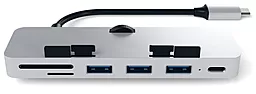 Мультипортовый USB Type-C хаб (концентратор) Satechi Aluminum Clamp Hub Pro Silver (ST-TCIMHS)
