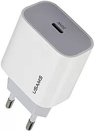 Сетевое зарядное устройство Usams T34 20W PD 3A USB-C White - миниатюра 2