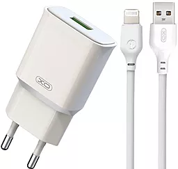 Сетевое зарядное устройство XO L92D 18w QC3.0 home charger + NB111 Lightning cable white - фото Сетевое зарядное устройство XO L92D 18w QC3.0 home charger + NB111 Lightning cable white
