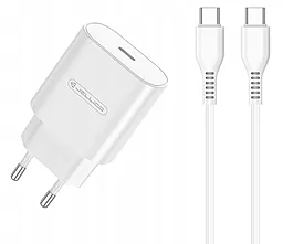 Мережевий зарядний пристрій Jellico C35 25w PD USB-C home charger + USB-C to USB-C cable white
