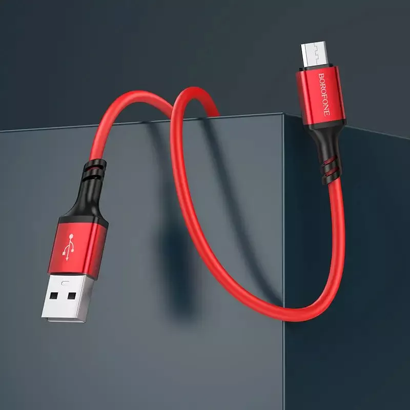 Кабель Borofone BX83 Famous USB-A - micro USB 12w 2.4a 1м cable Red - фото 4