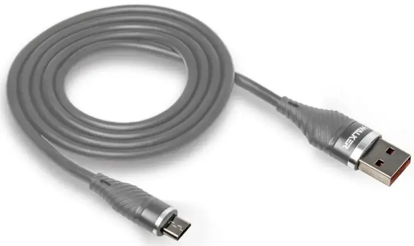 Кабель Walker C735 USB-A - micro USB 20w 3a 1м cable Gray - фото 3