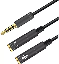 Аудіо розгалужувач EasyLife AUX mini Jack 3.5мм M/2xF cable 0.3 м black