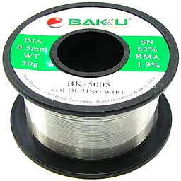 Припій дротяний Baku (Sn63Pb35.1+Flux1.9%) BK-5005 0.5мм