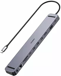 Мультипортовый USB Type-C хаб Choetech 11-in-1 grey (HUB-M20-GY)