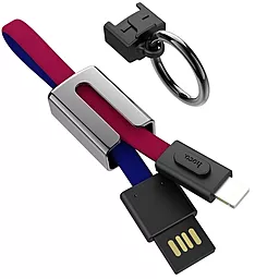 Кабель Hoco U36 Mascot USB-A - Lightning 12w 2.4a 0.2м cable Red/Blue - фото Кабель Hoco U36 Mascot USB-A - Lightning 12w 2.4a 0.2м cable Red/Blue