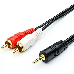 Аудіо перехідник Atcom Aux mini Jack 3.5 mm - 2хRCA M/M Cable 0.8 м чорний (10810)