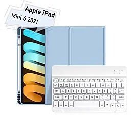 Чехол-книжка BeCover с беспроводной клавиатурой для Apple iPad Mini 6 2021 Light Blue (712989) - фото Чехол-книжка BeCover с беспроводной клавиатурой для Apple iPad Mini 6 2021 Light Blue (712989)