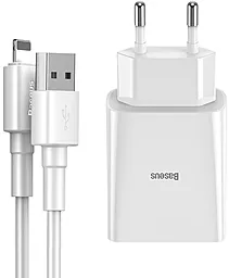 Сетевое зарядное устройство Baseus Speed Mini 2a 2xUSB-A ports charger + Lightning cable white (TZCCFS-R02) - фото Сетевое зарядное устройство Baseus Speed Mini 2a 2xUSB-A ports charger + Lightning cable white (TZCCFS-R02)