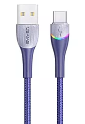 Кабель Usams U77 USB-A - Type-C 15w 3a 1.2м cable Blue (SJ542USB02) - фото Кабель Usams U77 USB-A - Type-C 15w 3a 1.2м cable Blue (SJ542USB02)
