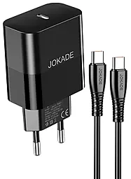 Мережевий зарядний пристрій Jokade JB073 30w PD USB-C fast charger + USB-C to USB-C cable black - фото Мережевий зарядний пристрій Jokade JB073 30w PD USB-C fast charger + USB-C to USB-C cable black