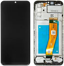 Дисплей Samsung Galaxy A02s A025, Galaxy M02s M025 (160.5mm) з тачскріном і рамкою, оригінал, Black
